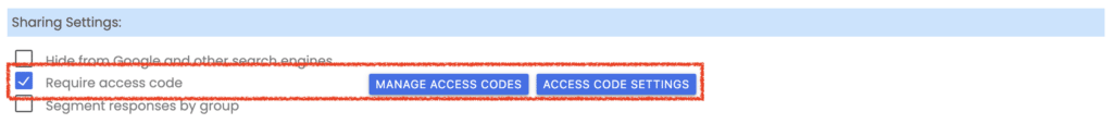 Require Access Codes