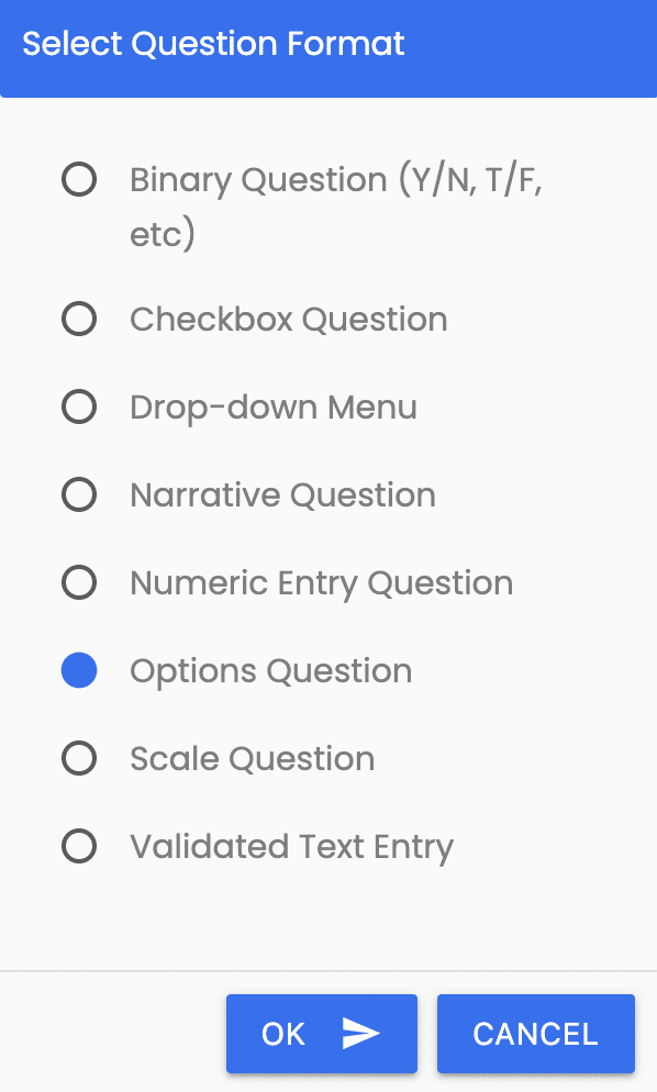 Select Options Question Format